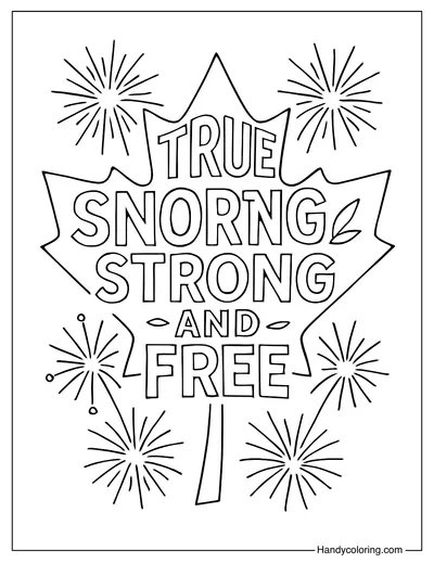 Canada Day Typography Art Coloring Page