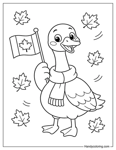 Canada Goose Wearing Scarf