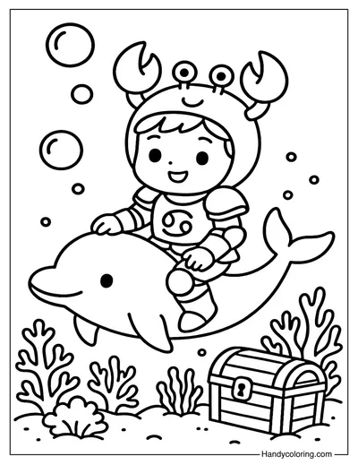Cancer Undersea Quest Coloring Page