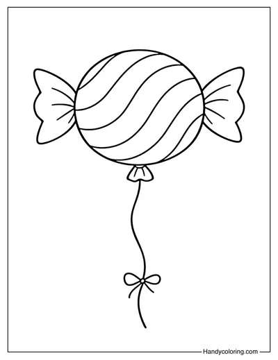 Candy Balloon Coloring Page