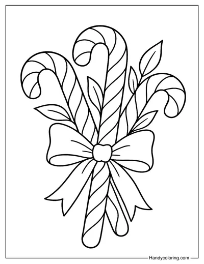 Candy Cane Trio Coloring Page