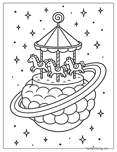 Candy Carousel Orbit Coloring Page