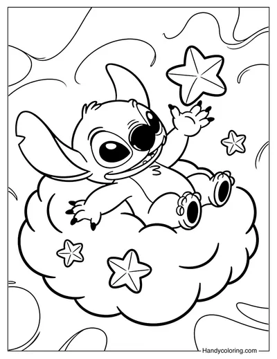 Candy Cloud Stitch Coloring Page