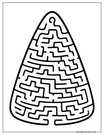 Candy Corn Maze Coloring Page