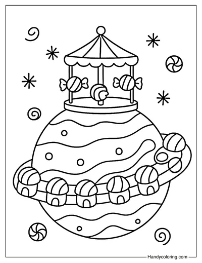 Candy Ferris Wheel Orbit Coloring Page