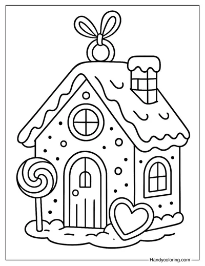 Candy House Ornament Coloring Page
