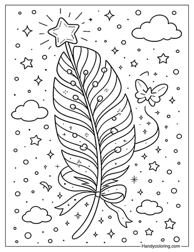 Candy Spiral Feather Coloring Page