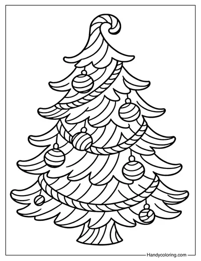 Candy Swirl Christmas Tree Coloring Page