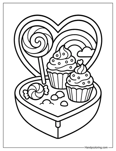 Candy Wonderland Powder Compact Coloring Page