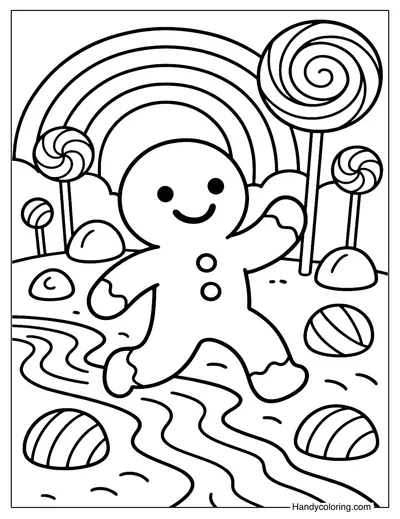 Candyland Gingerbread Man Coloring Page