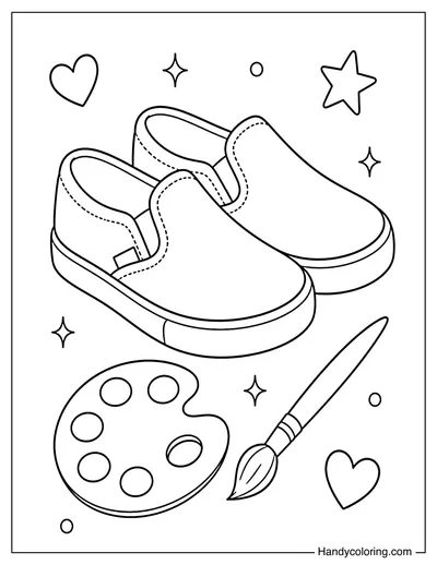 Canvas Slip-On Shoes with Paint Palette