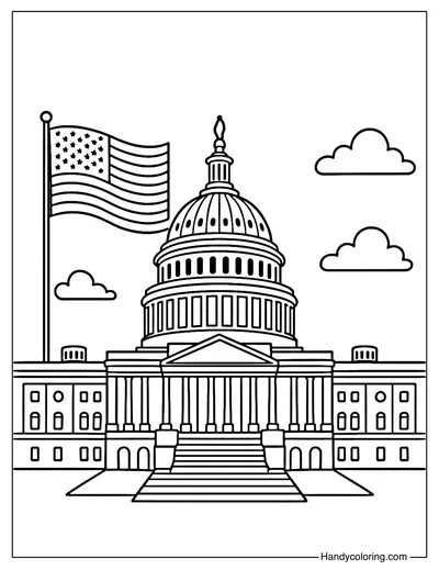 Capitol Building Coloring Page