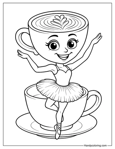 Cappuccina Dancing Coloring Page