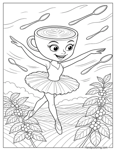 Cappuccina Dream Flight Coloring Page