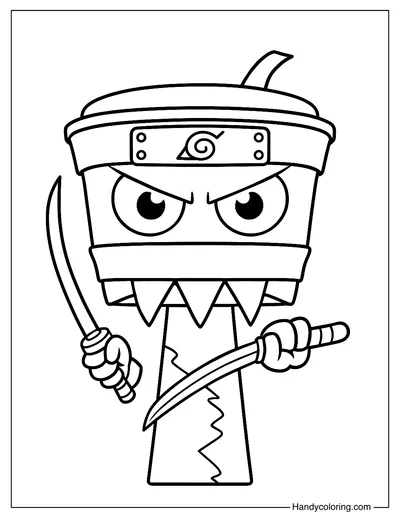 Cappuccino Assassino Sprunki Coloring Page