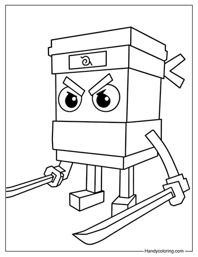 Cappuccino Assassino Steal a Brainrot Coloring Page