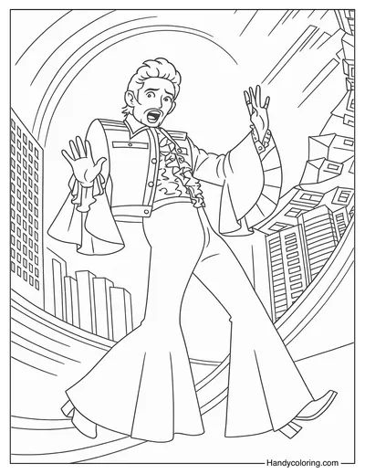 Captain Stache Coloring Page Henry Danger