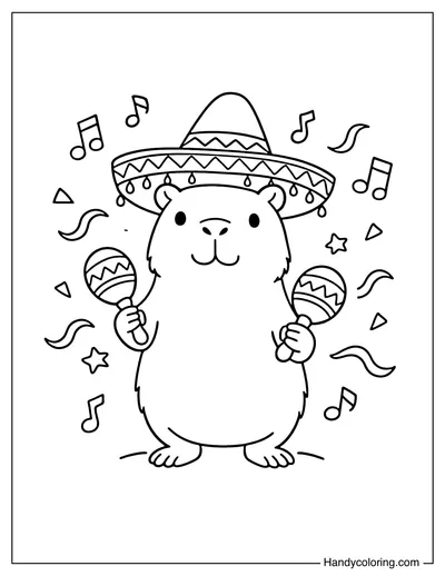 Capybara Wearing Sombrero