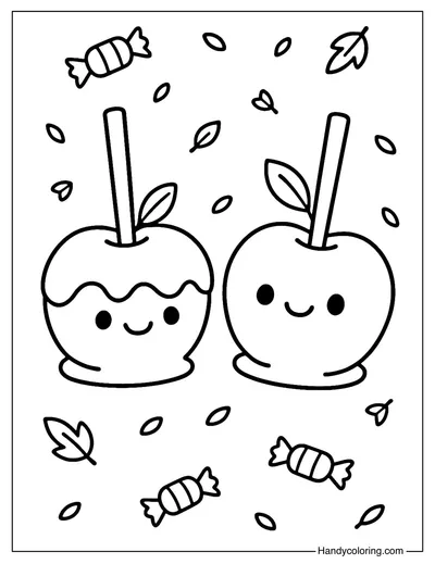 Caramel Apple Duo Coloring Page