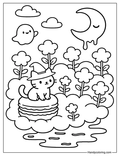 Caramel Cloud Garden Coloring Page