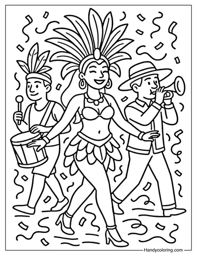 Carnival Parade Coloring Page