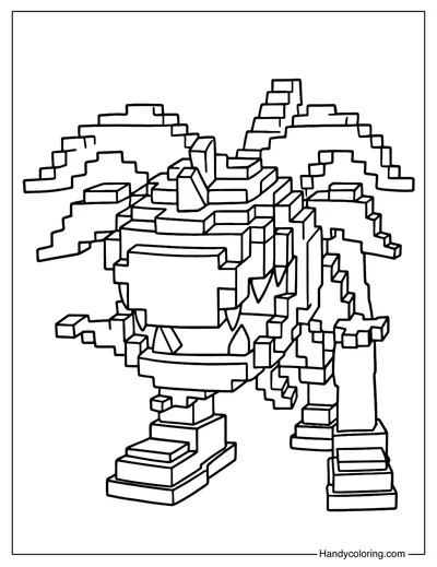 Carnivourita Tralalerita Plants vs Brainrots Coloring Page
