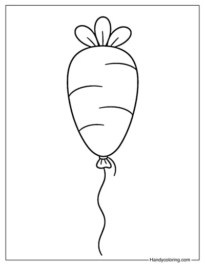 Carrot Balloon Coloring Page
