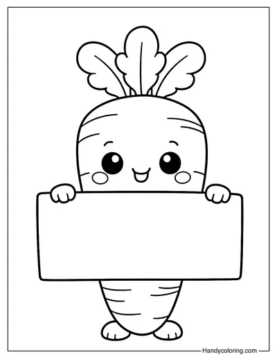 Carrot Holding A Sign