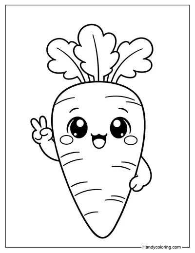 Carrot with Cute Eyes