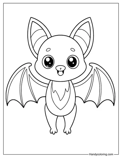 Cartoon Bat Coloring To Print