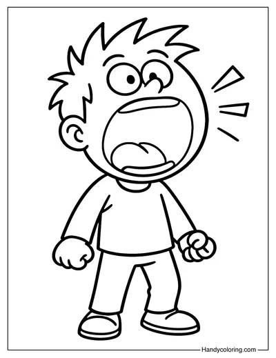 Cartoon Scream Coloring Page