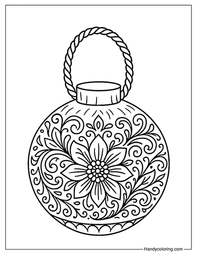 Carved Coconut Lamp Coloring Page