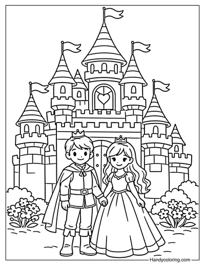 Castle with Prince and Princess