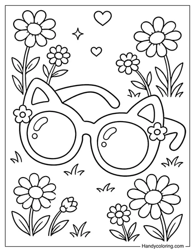 Cat Ear Sunglasses with Daisy Garden