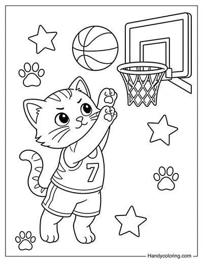 Cat Making a Basketball Shot