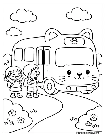 Cat Shaped School Bus