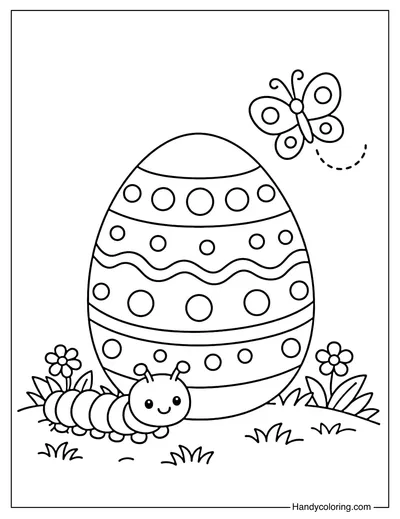 Caterpillar and Butterfly Easter Egg