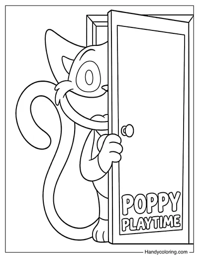 CatNap Peeking from Behind Door