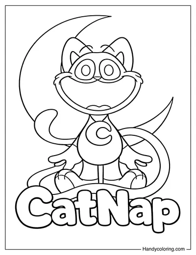 CatNap with Crescent Moon Behind