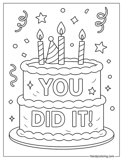 Celebration Cake Coloring Page
