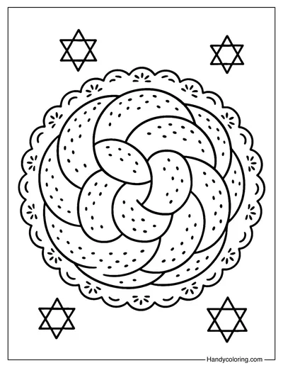 Challah Bread Coloring Page