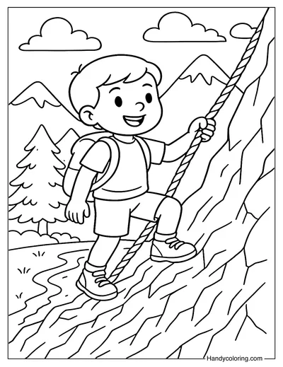 Challenging Hike Coloring Page