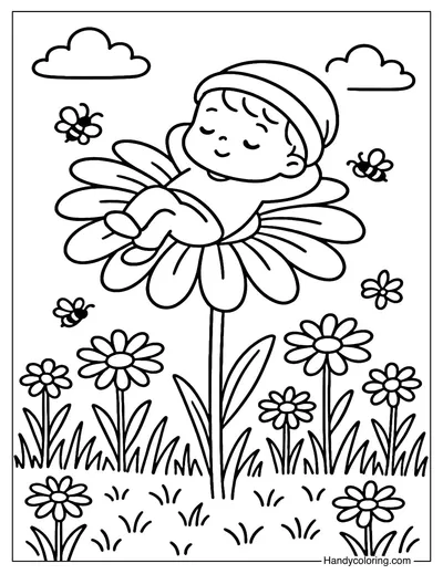 Chamomile Rest Coloring Page