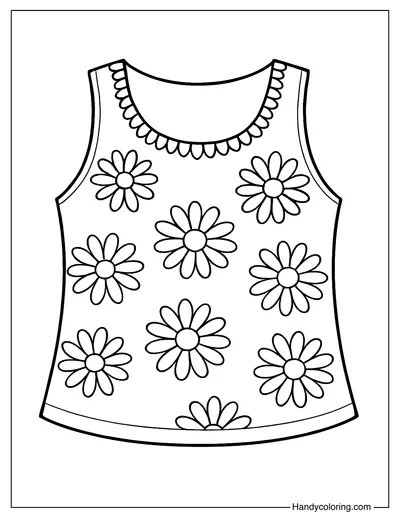 Chamomile Sleeveless Top Coloring Page