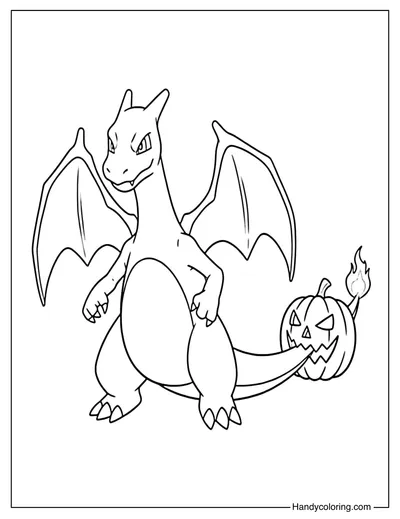 Charizard Halloween Coloring Page