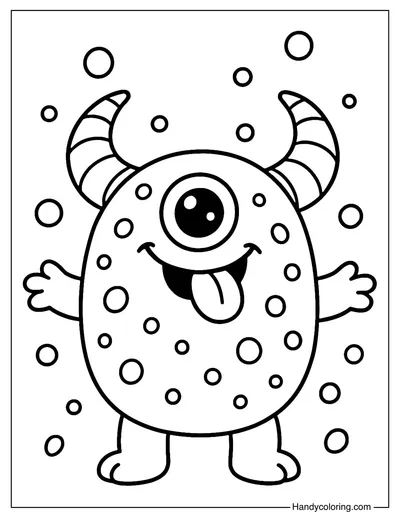 Cheeky Tongue Monster Coloring Page