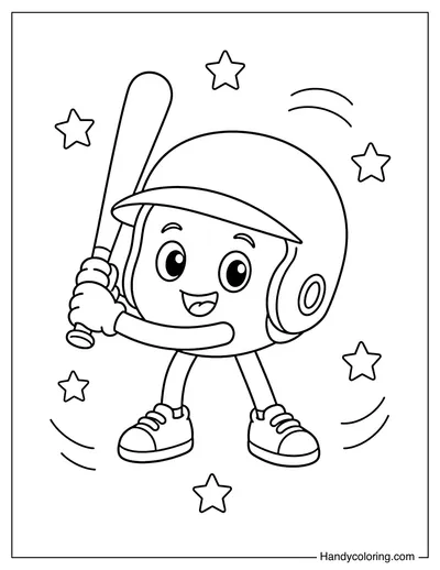 Cheerful Baseball Helmet Ready to Play
