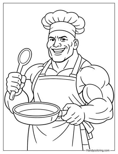 Chef Dwayne Johnson Coloring Page