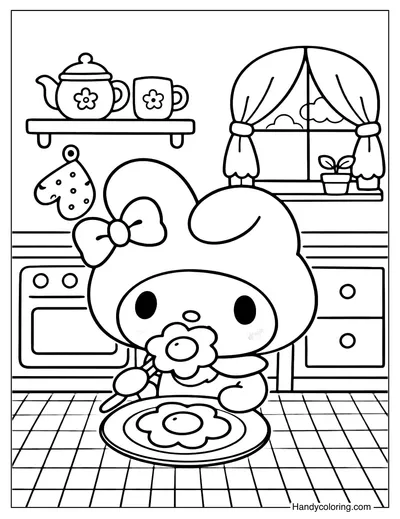 Chef My Melody Coloring Page
