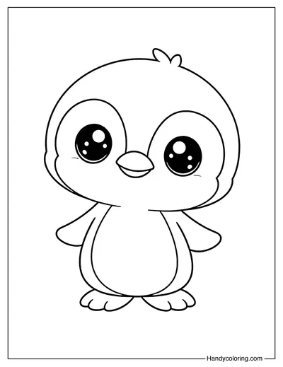 Chibi Penguin Coloring Page